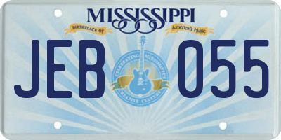 MS license plate JEB055