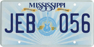 MS license plate JEB056
