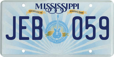 MS license plate JEB059