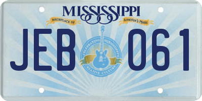 MS license plate JEB061