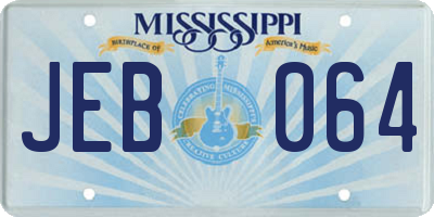 MS license plate JEB064