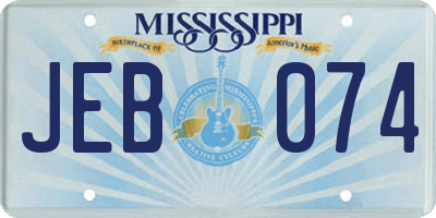 MS license plate JEB074