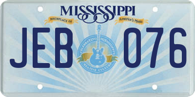 MS license plate JEB076