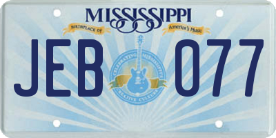 MS license plate JEB077