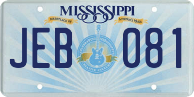 MS license plate JEB081