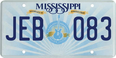 MS license plate JEB083
