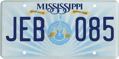 MS license plate JEB085