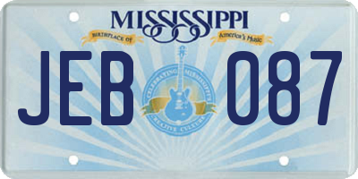 MS license plate JEB087