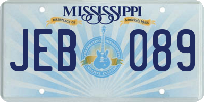 MS license plate JEB089