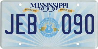 MS license plate JEB090