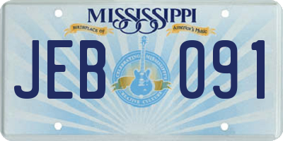 MS license plate JEB091