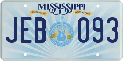 MS license plate JEB093