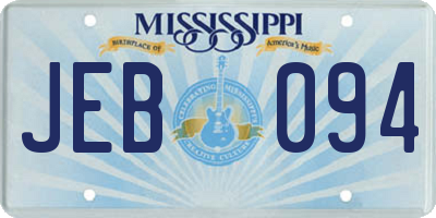 MS license plate JEB094
