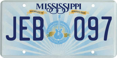 MS license plate JEB097