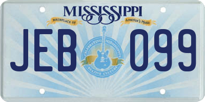 MS license plate JEB099