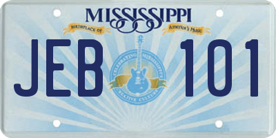 MS license plate JEB101