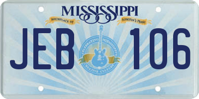 MS license plate JEB106