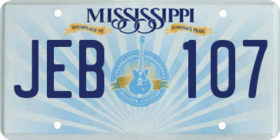 MS license plate JEB107