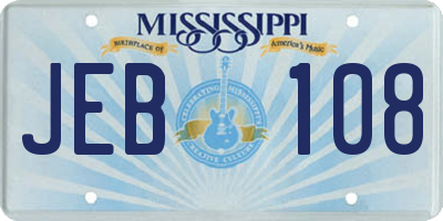 MS license plate JEB108