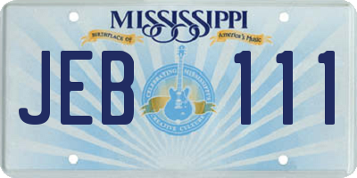 MS license plate JEB111