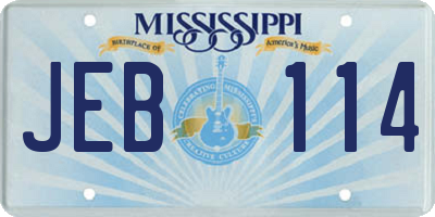 MS license plate JEB114