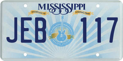 MS license plate JEB117