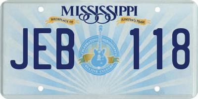 MS license plate JEB118