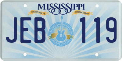 MS license plate JEB119
