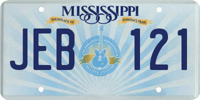 MS license plate JEB121