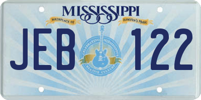 MS license plate JEB122