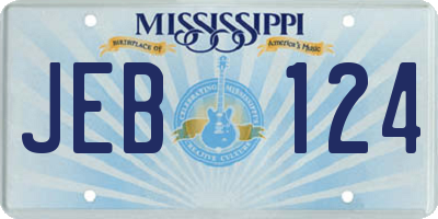 MS license plate JEB124