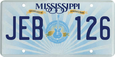 MS license plate JEB126