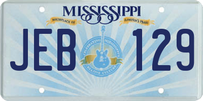 MS license plate JEB129