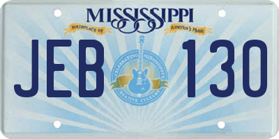 MS license plate JEB130
