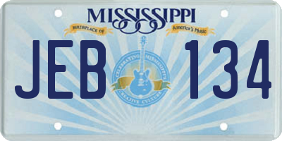 MS license plate JEB134