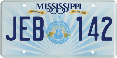 MS license plate JEB142