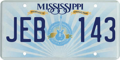 MS license plate JEB143