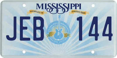 MS license plate JEB144