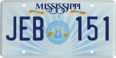 MS license plate JEB151