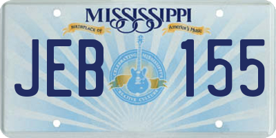 MS license plate JEB155