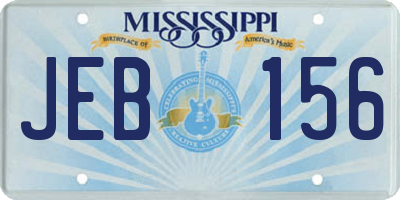 MS license plate JEB156
