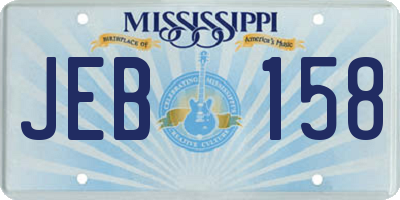 MS license plate JEB158