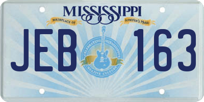 MS license plate JEB163