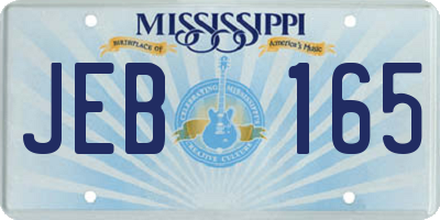 MS license plate JEB165