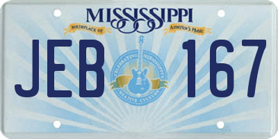 MS license plate JEB167