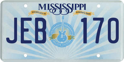 MS license plate JEB170