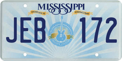 MS license plate JEB172