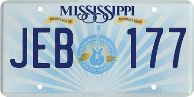MS license plate JEB177