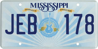 MS license plate JEB178