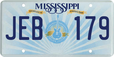 MS license plate JEB179